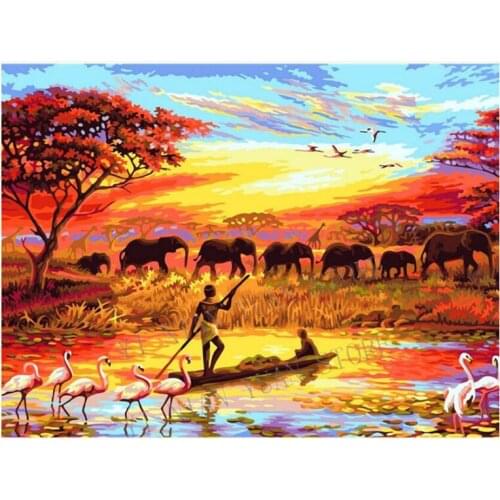 5d diamond painting full drill square Africa Animal DIY Diamond Embroidery Mosaic Picture Rhinestones Elephants arts home decor