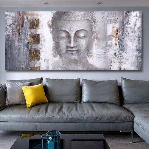 Abstract Modern Religious Buddha Decorative Canvas Painting Wall Art Poster For Living Room Decoration Temple Wall Decor