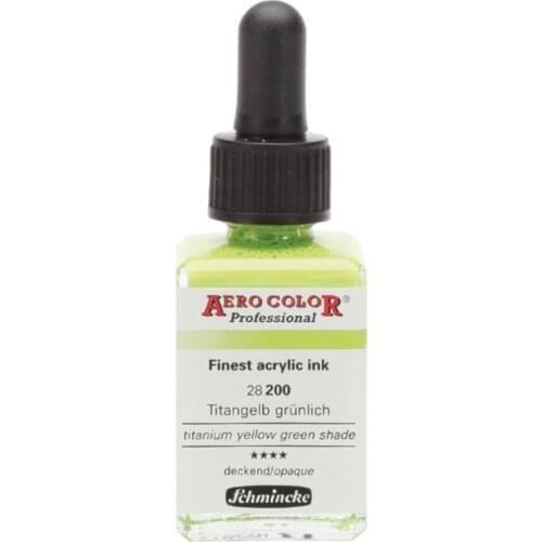 Schmincke Aero Color Acrylic Ink 28 ml 200 Titanium Yellow Green Shade