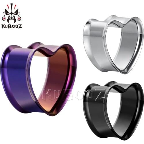 Wholesale Price Trendy Stainless Steel Heart Ear Plugs Gauges Expanders Body Piercing Jewelry Earring Tunnels Stretchers 34PCS