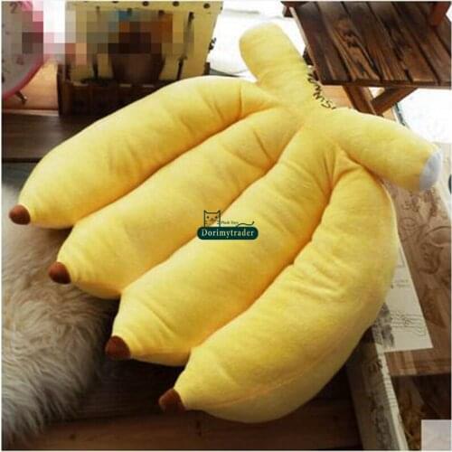 Dorimytrader 45cm Big Banana Stuffed Pillow Soft Plush Emulational Fruit Toy Sofa Decoration Kids Gift Free Shipping DY61247
