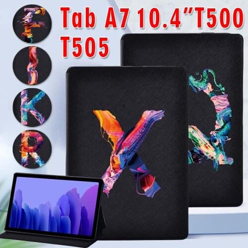 Flip Tablet Case for Samsung Galaxy Tab A7 A 7 TabA7 10.4 T500 T505 PU Leather Stand Cover SM-T500 SM-T505 Cover + Free Stylus