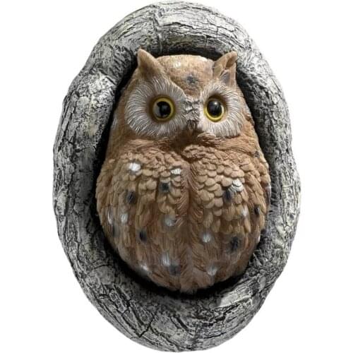 Owl Tree Faces Decor Outdoor Owl Pendant Tree Sculpture Yard Art Garden Decoration For Outdoor Garden Lawn Statues Decorations