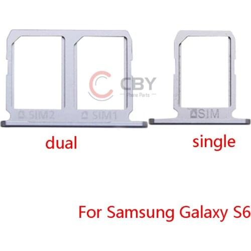 Sim Tray Holder For Samsung Galaxy S6 Edge G920 G925 SIM Card Tray Slot Holder Adapter Socket Repair Parts