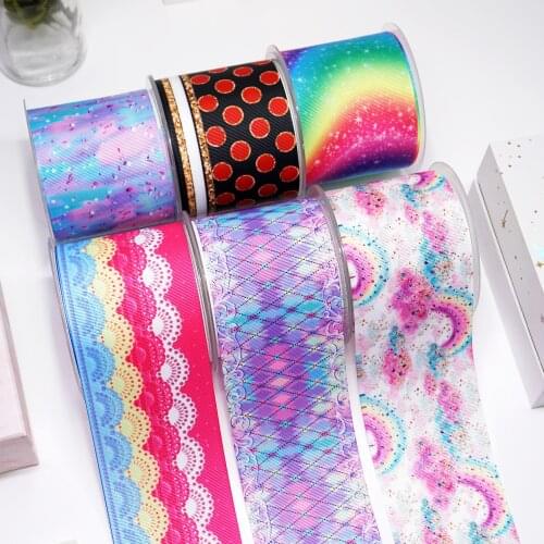 DIY Cartoon Stripes And Grids Printed Grosgrain Ribbon For Craft Supplies Sewing Accessories 5 Yards. 43572