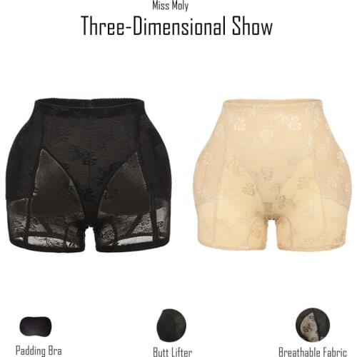 Miss Moly Invisible Butt Lifter Booty Hip Enhancer Body Shaper Padding Panty Push Up Bottom Shapewear Woman Modeling Panties