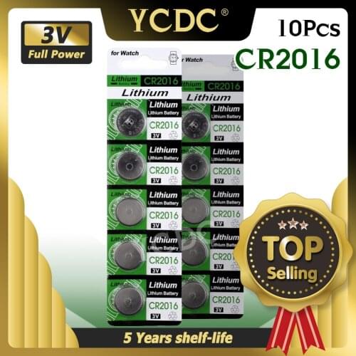 10Pcs CR2016 Lithium Battery 3v Watch Bateria Replace BR2016 DL2016 LM2016 KCR2016 ECR2016 Lithium Button Coin Cells For Watch