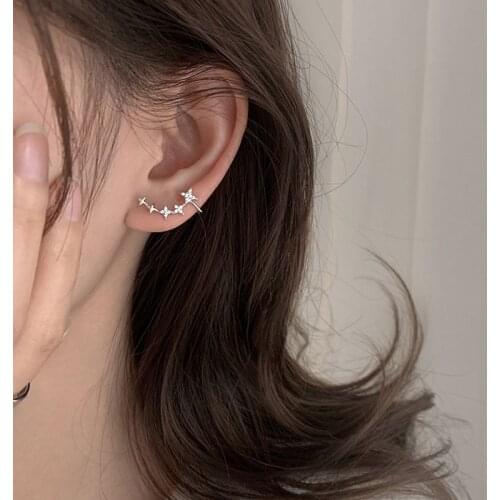 Luckydays 1 Piece Star Earrings Female Simple Temperament Shiny Ear Bone Clip Earrings Accessories Gift