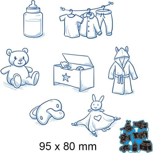 80*90mm BABY PRODUCTS New Metal Cutting Dies for decor card DIY Scrapbooking stencil Paper Album template Dies