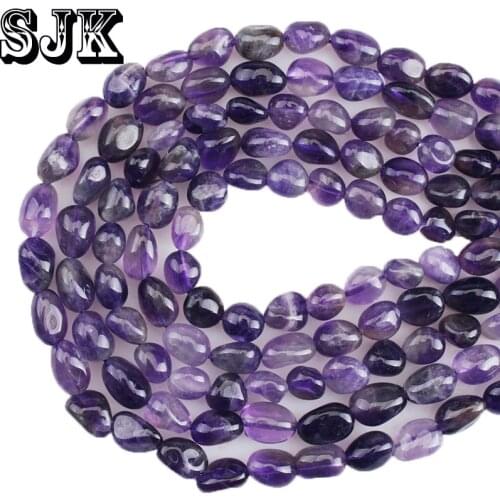 Natural Crystal Irregular Purple Amethysts Gravel Beads 6-8mm 8-10mm DIY Necklace Earring Beads For Jewelry Making Accessories