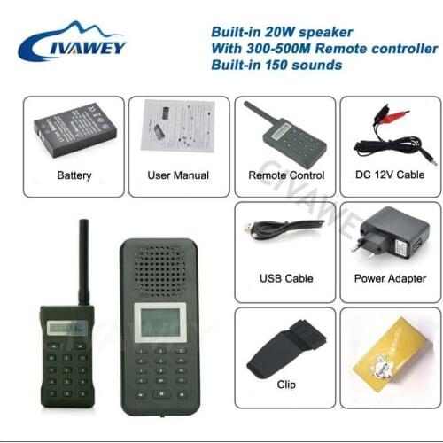 10pcs/lot Hunting Equipment 20W Speaker Hunting Bird Mp3 Caller Hunting Decoy Duck call with timer
