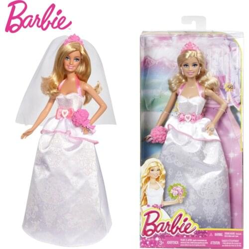 Original Barbie Bride Doll Barbie Princess Girl Marry Wedding Decoration Children Birthday Christmas Toy Gift BCP33