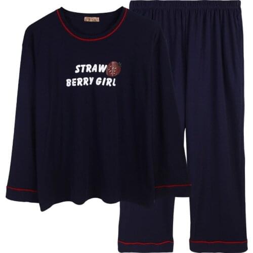 Free shipping 2019 mens autumn and winter 100% cotton 5XL XL pajamas set round neck pullover pajamas