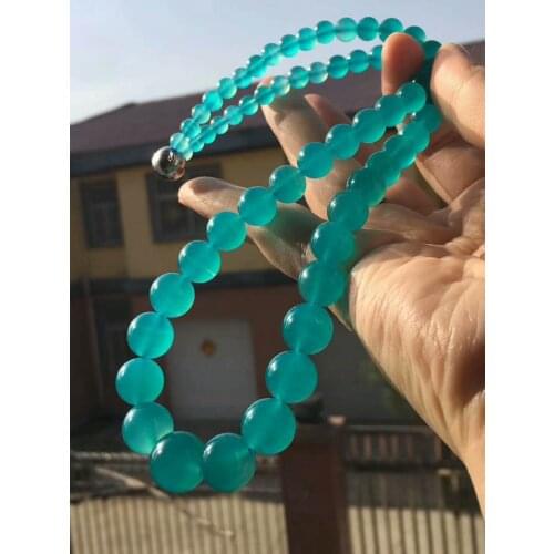 Genuine Natural Ice Amazonite Mozambique Gems Round Shape Beads Women Beatiful Necklace 5-14mm AAAA