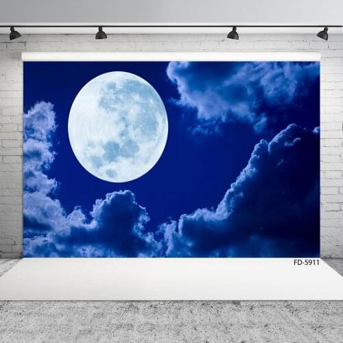 Full Moon Dark Clouds Photo Background Vinyl Cloth Photocall Photography Backdrop for Children Baby Portrait Photobooth Props