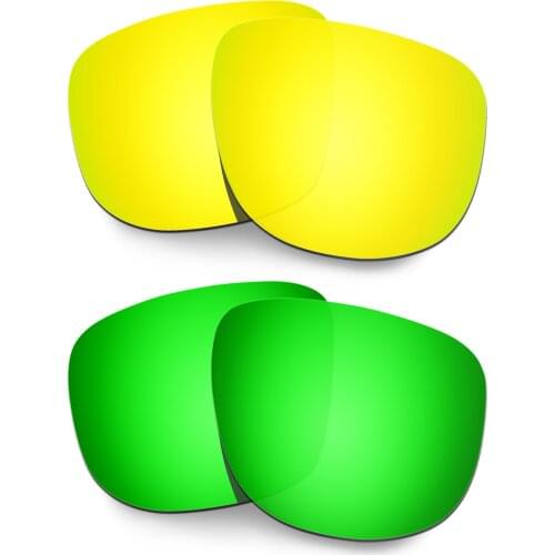 HKUCO Polarized Replacement Lenses For Holbrook R Sunglasses Gold/Green 2 Pairs
