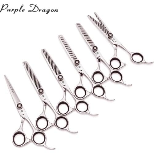 Purple Dragon 6" Japanese 440C Hair Cutting Scissors Thinning Shears Hairdressing Scissors Set Professional Hair Scissors Z2002