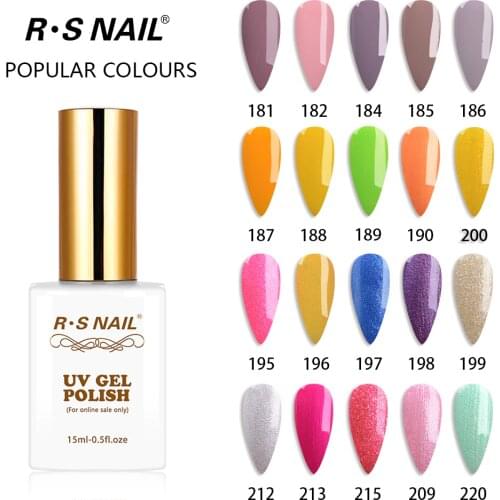 RS NAIL 15ml UV Color Nail Gel Polish 308 Colors Gel Varnish #181-240 Black White Red Gel Lacquer Of Gel Polish Nail Polish (4)