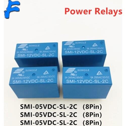 2PCS/Lot Power Relays SMI-05VDC-SL-2C SMI-12VDC-SL-2C SMI-24VDC-SL-2C 5V 12V 24V 5A 8Pin
