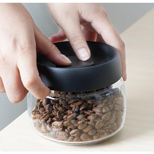 Vacuum Coffee Beans Storage Bottles Creative Sealed Glass Bottle Storage Tank Food Grains Container Can Mason Jar Transparent