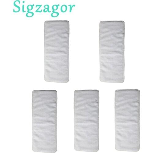 [Sigzagor]5 Junior Diaper Inserts For 2-7 years old Big Kids Toddler Incontinence Disable Reusable Cloth Nappy Microfiber 3Layer