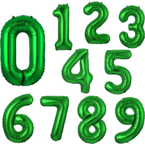 32 inch imitation beauty digital green aluminum foil balloon children adult birthday wedding new year decoration party supplies