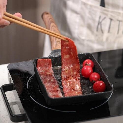 Japanese Style Mini Frying Pan Omelette Non Stick Coating Egg Steak Bacon Fry Pan Wok Grill Pan Scraper Kitchen Cookware Pot