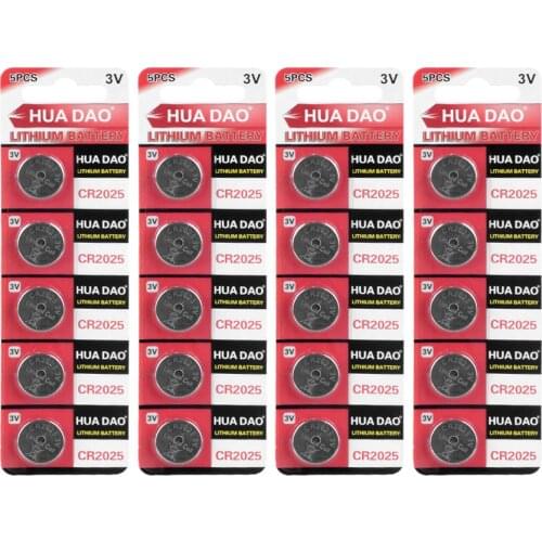 YCDC 2020 New 20x High Capacity CR2025 Button Lithium Li Ion Batteries BR2025 DL2025 KCR2025 2025 3V Volt Li-ion Watch Battery