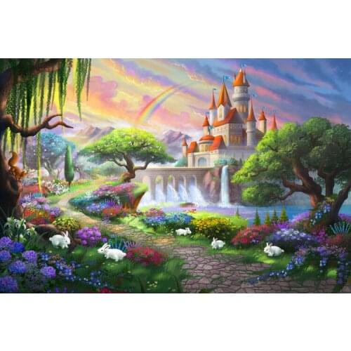 Castle bunny The wooden puzzle 1000 pieces ersion jigsaw puzzle white card adult childrens educational toys
