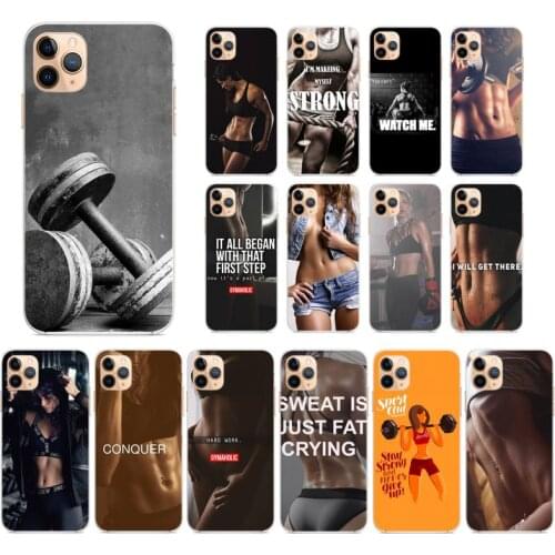 LVTLV Girl Bodybuilding fitness gym woman Phone Case for iPhone 11 12 pro XS MAX 8 7 6 6S Plus X 5S SE 2020 XR fundas