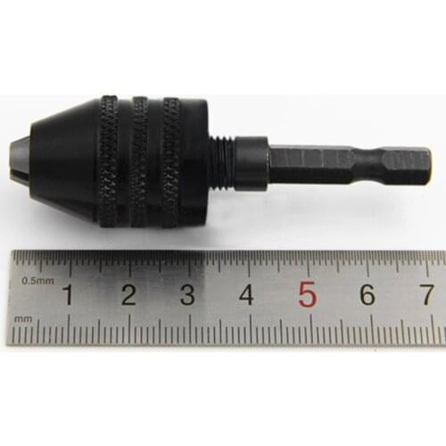 1Pc 0.3-6.5mm Universal Keyless Drill Chuck Screwdriver Impact Driver 6.35mm Hex Shank Quick Change Twist Drill Bit Chuck