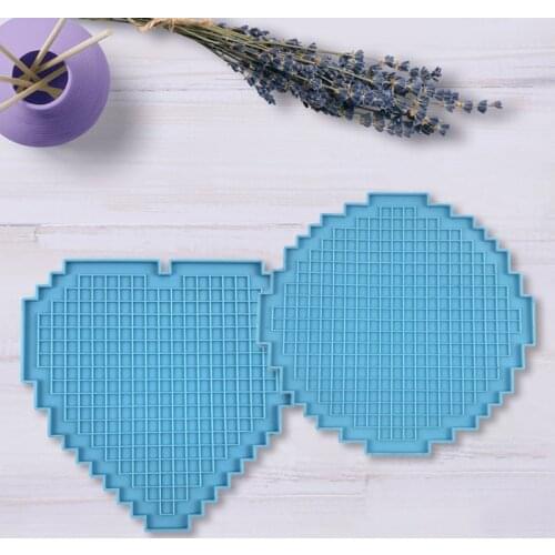 13MC Pixel Puzzle Coaster Epoxy Resin Mold Cup Mat Tray Plate Casting Silicone Mould DIY Crafts Jewelry Home Decorations Tool