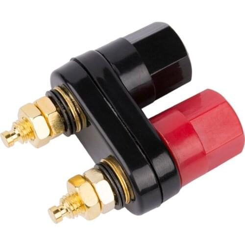 2Pcs/Lot 4MM Banana Plug Connecter Gold Plate Binding Post in Wire Connectors Speaker Terminal