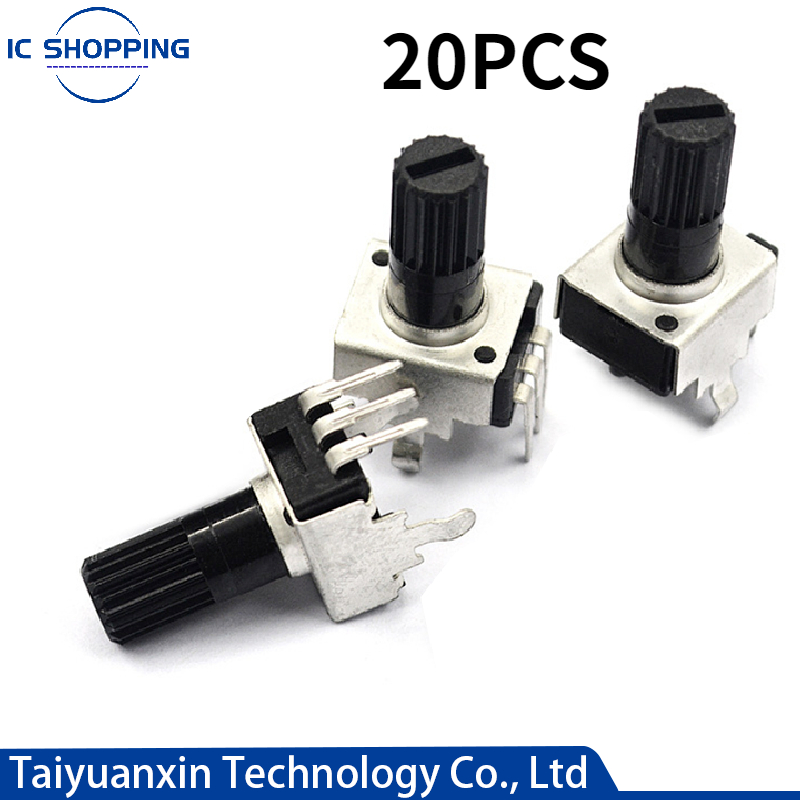 20PCS RV09 1K 2K 5K 10K 20K 50K 100K 102 202 502 103 203 503 Adjustable Resistance Potentiometer Vertical 12.5mm Handle Length