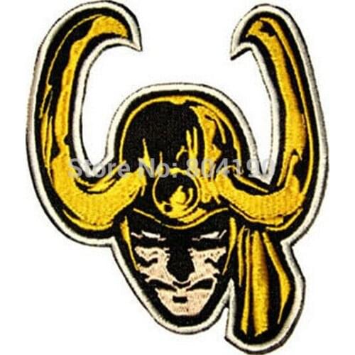 3.55" Loki Face Comic Movie TV Costume Embroidered iron on patch