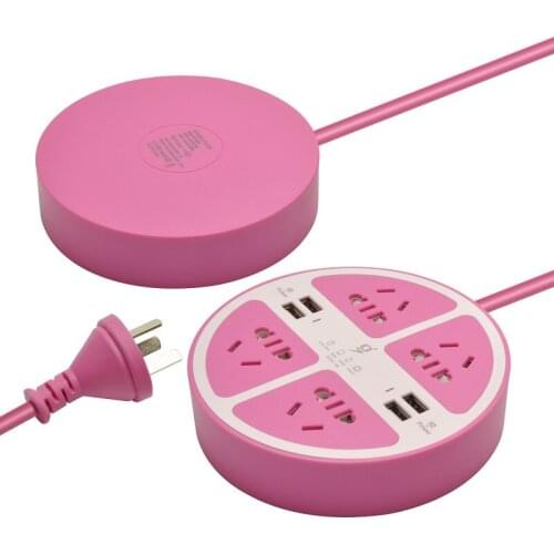 4 AC Extension Cable pop socket 250V 2500W AU EU power plug 5V4A 4USB Port Smart Charging desktop usb power strip Patch adapter