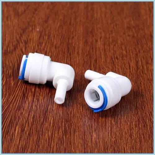 5pc RO Water Plastic Pipe Fitting Elbow 3/8" Hose Connection To 1/4" Pipe Reverse Osmosis Aquarium System Quick Coupling