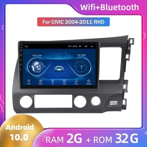 2G+32G Android 10 Car Radio for Honda Civic 2004 2005 2006 2007 2008 2009 2010 2011 RHD Large Screen Android Navigator Machine