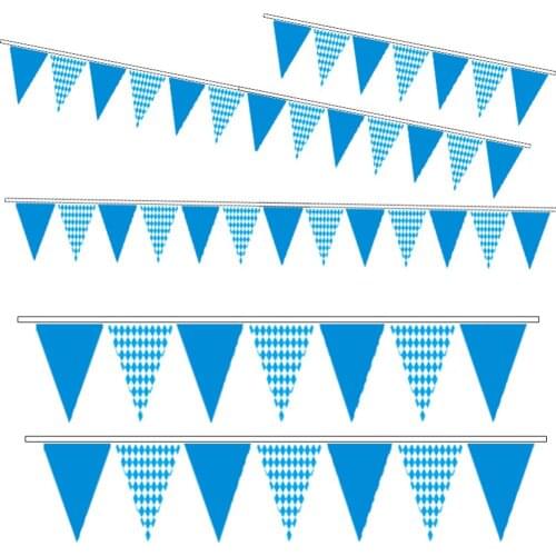 Party White and Blue Bunting Decorative Pennant Bunting Bavarian Party Pennon Bunting for Oktoberfest Decoration 32.8ft