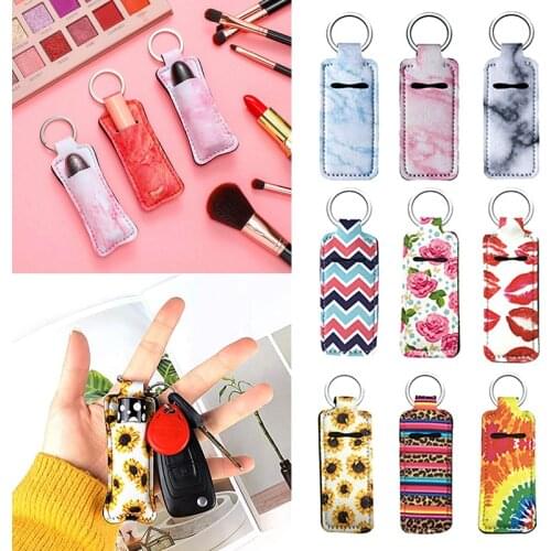 1PCS Fashion Colorized Lipstick Chapstick Holder Bag Keychain Jewelry Key Chain Gifts Accessories Lip Balm Lipsticks Keyrings