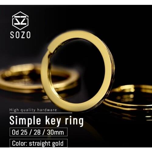 SOZO Flat Line Keyring Key Rings Link Circle Women Men DIY Key Chains Accessories Round Key Holder