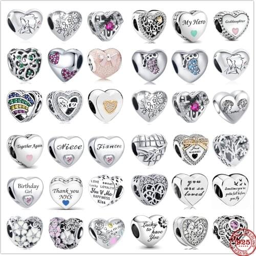 New DIY fine beads Fit Original Pandora Charms Silver 925 Bracelet Jewelry