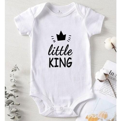 Printing Little King Baby Girl Outfit One Piece Jumpsuit Toddler Girls Winter Clothes Kids Clothing Infant Boy Rompers