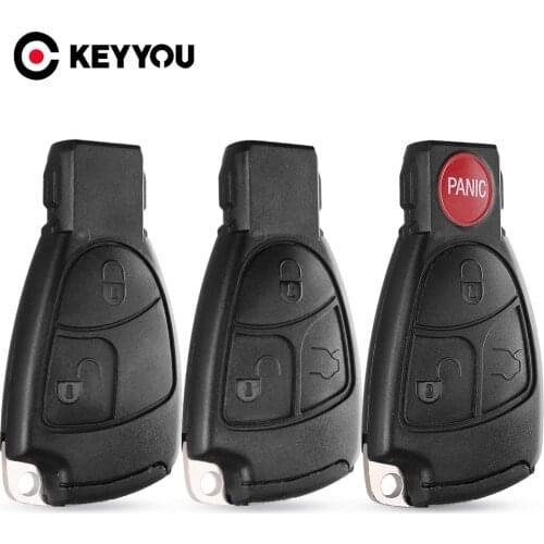 KEYYOU Replacement 3/4 Buttons Remote Control Car Key Shell For Mercedes Benz B C E ML S CLK CL Keyless Entry Key Fob Case Cover