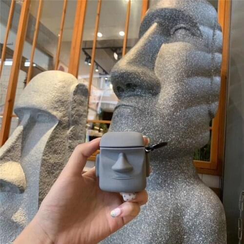 Easter Island Moai Case for Airpods 1 2 Earphone Box Cover Bluetooth Wireless Protect Case for Airpod 2