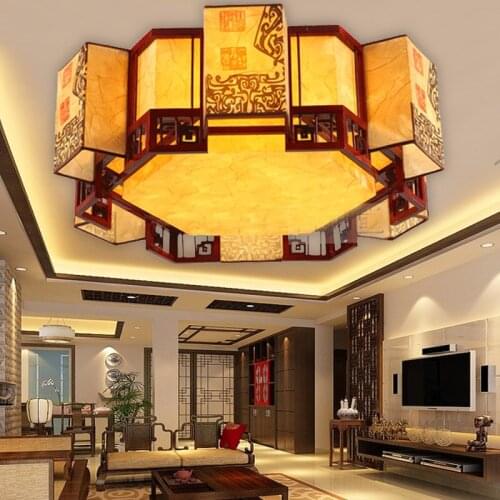 Chinese style Wooden Chinese style living room classical creative shaped ceiling lamps bedroom ceiling lamp ZH ZS59