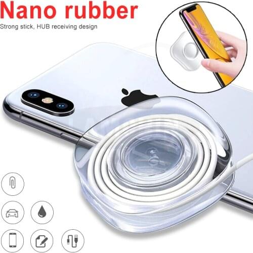 Phone Holder No Trace Fixate Gel Pad Mobile Phone Stand Multi-Function Nano-sticker Cable Organizer Rubber Pad For Iphone Xiaomi