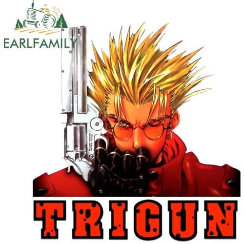 EARLFAMILY 13cm x 12.1cm For Trigun Funny Car Stickers Anime Decal Waterproof Scratch-proof Sticker Motorcycle Decoration