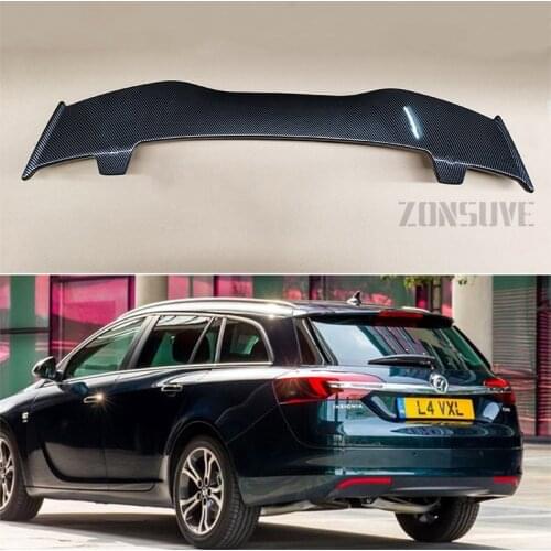 Use For Opel Insignia 2014 Spoiler ABS Plastic Carbon Fiber Look Hatchback Roof Rear Wing Body Kit Accessories