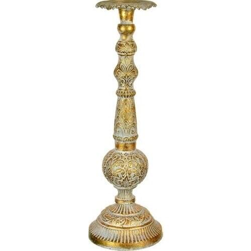 Lucky Art Cream Gold Metal Candle holder 46 cm